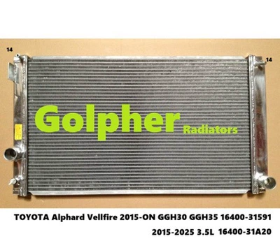 Golpher Radiator, suitable for TOYOTA Alphard Vellfire GGH30-3.5L, 15-25 (Water tank)