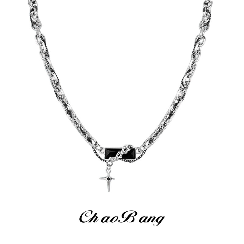 Starlight Titanium Steel Necklace for Men, Trendy High-End Niche Personality Design, Light Luxury Clavicle Chain for Women, Ins Accessories