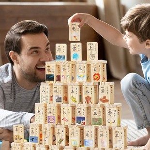 Domino Kids Puzzle Building Blocks Toy Baby Digital Chinese Character Literacy Puzzle Boys Girls 3 Years 6