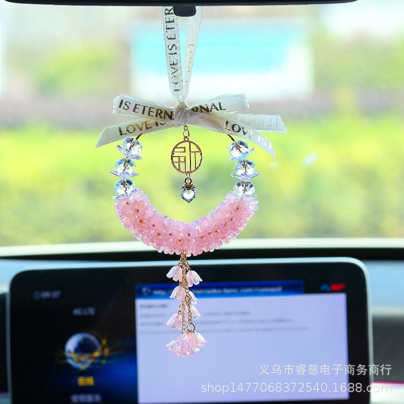 Car-mounted Internet Red Bell Orchid Girl Car Crystal Pendant Goddess Decoration Car Safety Joy Pendant Jewelry