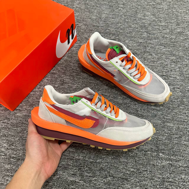 High-Quality Sacai Waffle 2.0 Three-Party Joint Deconstructed Thick-Soled Mesh Breathable and Wear-Resistant Casual Sports Running Shoes