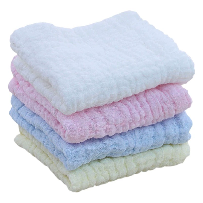 Хлопковое Детское 6 шестислойное однотонное полотенце для слюны марля для детского сада однотонное квадратное полотенце детское полотенце носовой платок для мытья лица Категория A