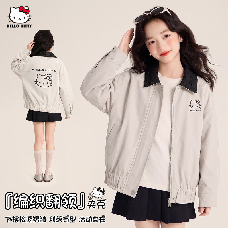 Girls' autumn jacket 2026 new style, trendy lapel design, versatile and comfortable for everyday wear, suitable for older children