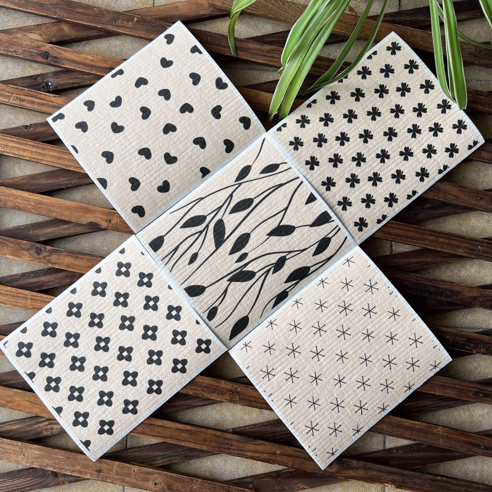 Toallas suecas alemanas dm toallas absorbentes de agua sin aceite eco pulpa de algodón impresa toallas de cocina