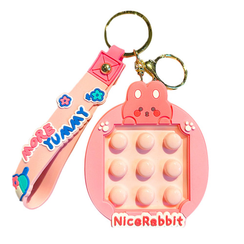 Small Rabbit Poppy Plush Keychain Cartoon Bear Stress-Relief Cute Pet Pendant Lovely Car Keychain Holder