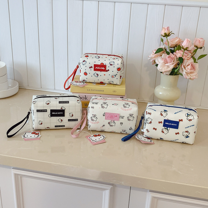 HelloKitty正版授权大容量化妆包可爱收纳包新款手提包手机包化妆|undefined