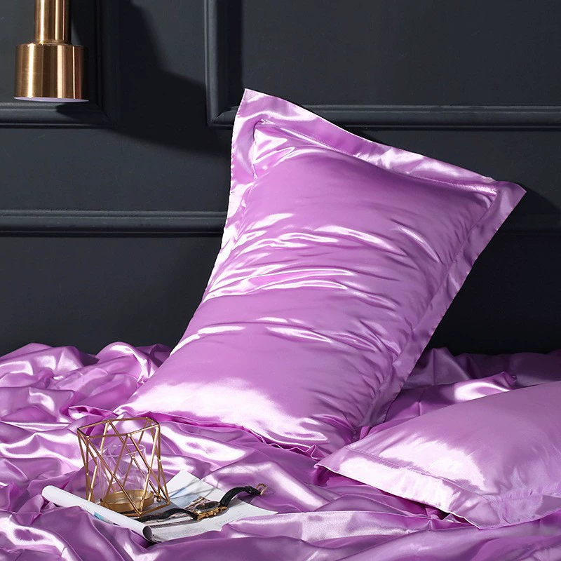 Double-sided Silk Pillowcase, Reversible Satin Finish, 48×74 cm (Multiple Colors)