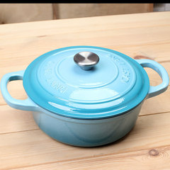 Wholesale supply factory direct selling cast iron enameled mummy pot one piece drop shipping enamel stewing pot export soup pot stewing pot