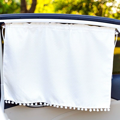 blackout curtain, Car curtains - waffle-pure-white-single-piece-6543cm
