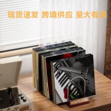 现货木质家用桌面立式黑胶唱片收纳架办公室文件书立cd光盘整理架