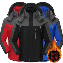厂家直销户外男冲锋衣加绒加厚登山外套防寒服冬季棉衣一件代发