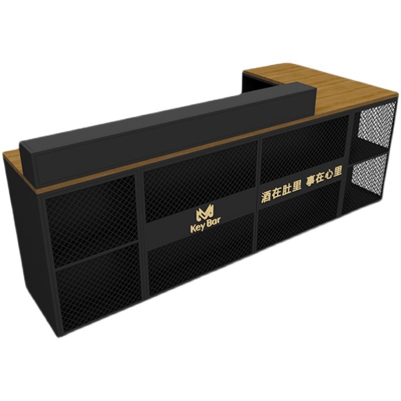 Retro Industrial Style Bar Counter Cashier Hotel Barbecue Shop B&B Shop Corner Front Desk Reception Counter