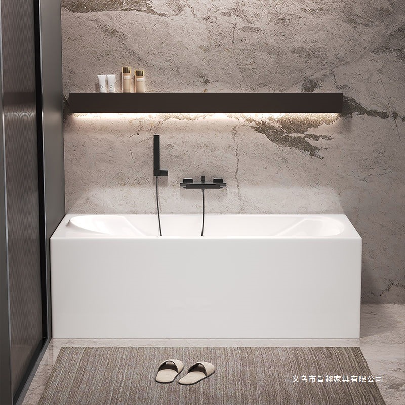 Hotel Bathroom Installation-Free Bathtub Lying Acrylic Adult Bathtub Independent Home Factory Direct Sale