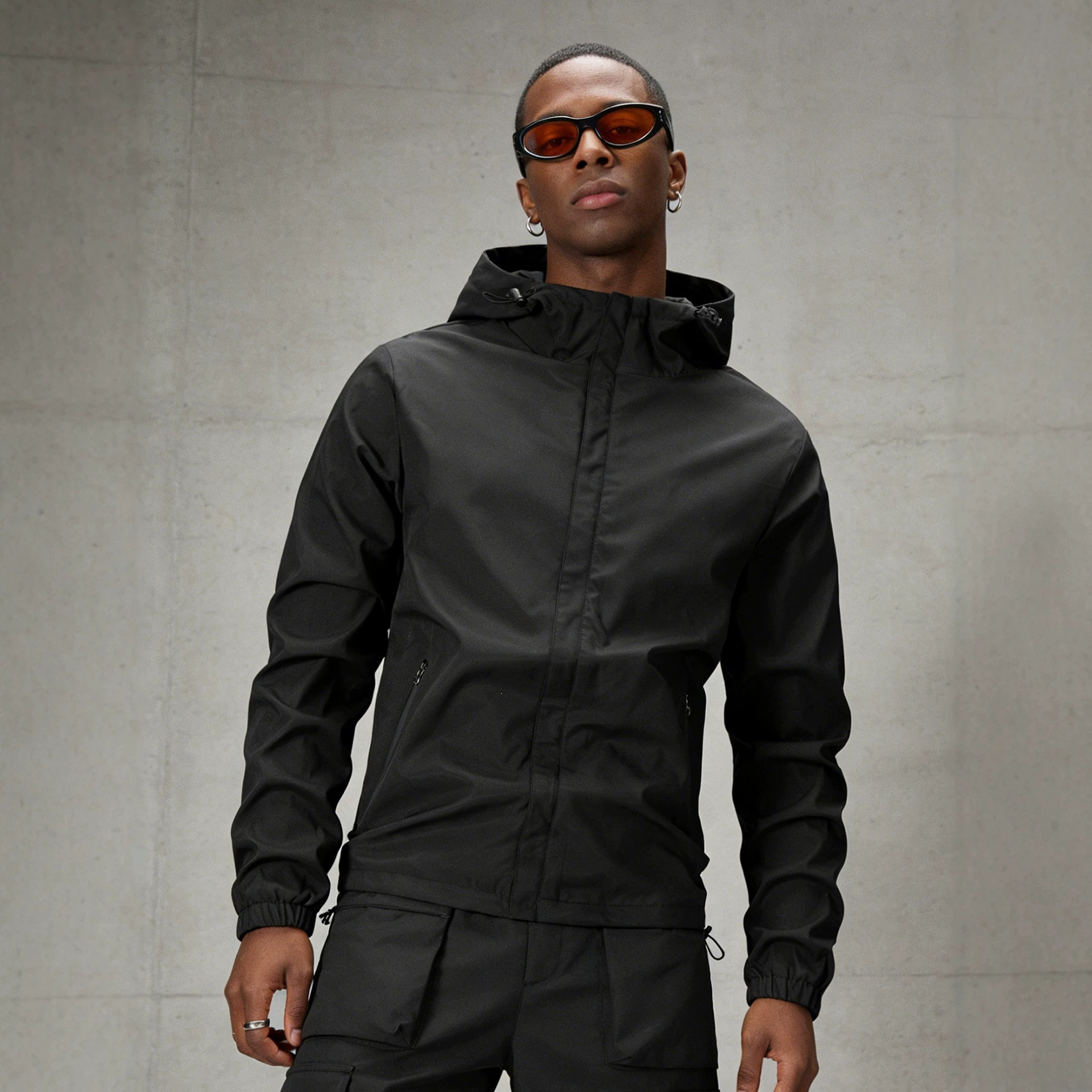 Cross-border European size foreign trade outdoor casual jacket, new men's single-layer hooded jacket, men's workwear