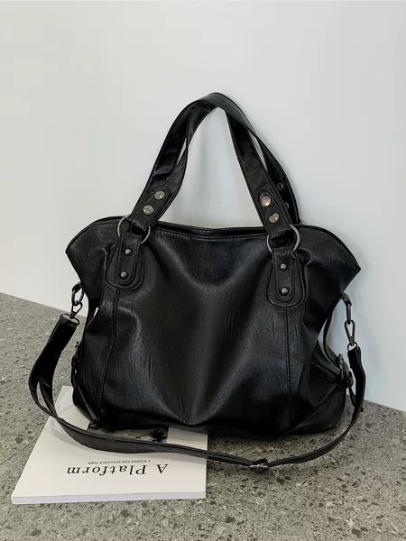 Cross-Border Foreign Trade Tote Bag 2026 New Retro Handbag Korean Style Large Capacity Fashionable Simple Shoulder Crossbody Bag
