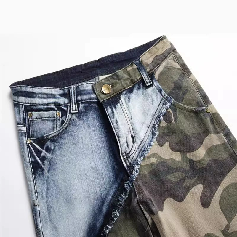 Эластичные кежуалы-camouflage джинсы, коллекция 2023, slim fit