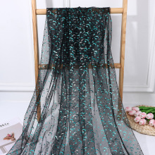 设计师布料星星月亮网纱古典舞服网纱布绿色烫金网布童装玩具辅料