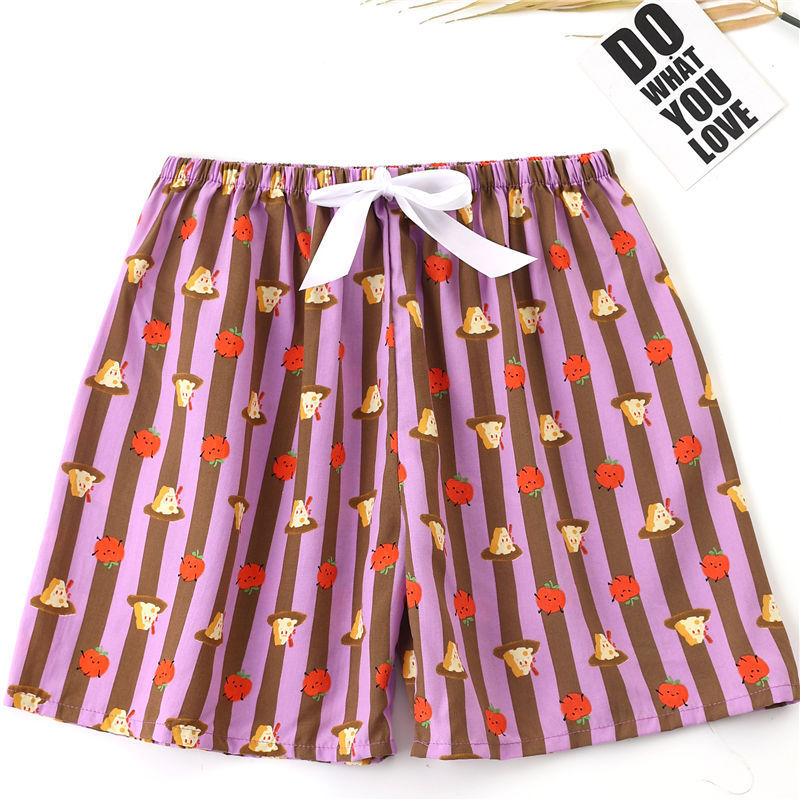 Cotton Silk Pajama Pants Women's Summer Thin Cartoon Printed Foreign Trade Shorts Pregnant Women Can Wear Large Size Loose Casual Pants Cotton Silk Pajama Pants Women's Summer Thin Cartoon Printed Foreign Trade Shorts Pregnant Women Can Wear Large Size Loose Casual Pants