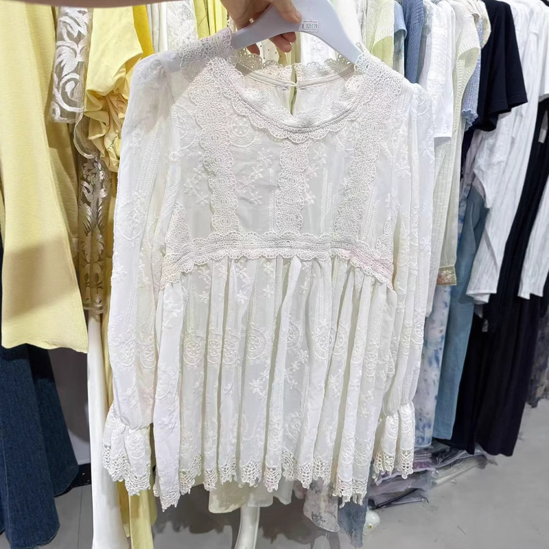 Shirts for Women, Elegant Tops, 2025 Early Spring New Style Shirts, New Chinese Style Women's Clothing, Foreign Style Lace Snow