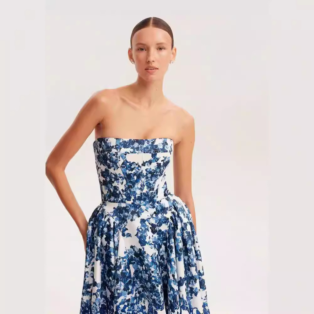Abito da donna primavera estate con spalle scoperte, stile europeo-americano, taglio tridimensionale, lungo abito da sera elegante, nuovo 2025_voghion.com