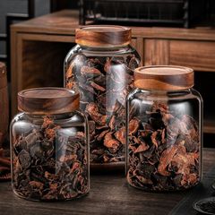 陳皮貯蔵タンク専用の大型高ホウ素シリコンガラス密封缶茶の薬草展示缶収納瓶防湿