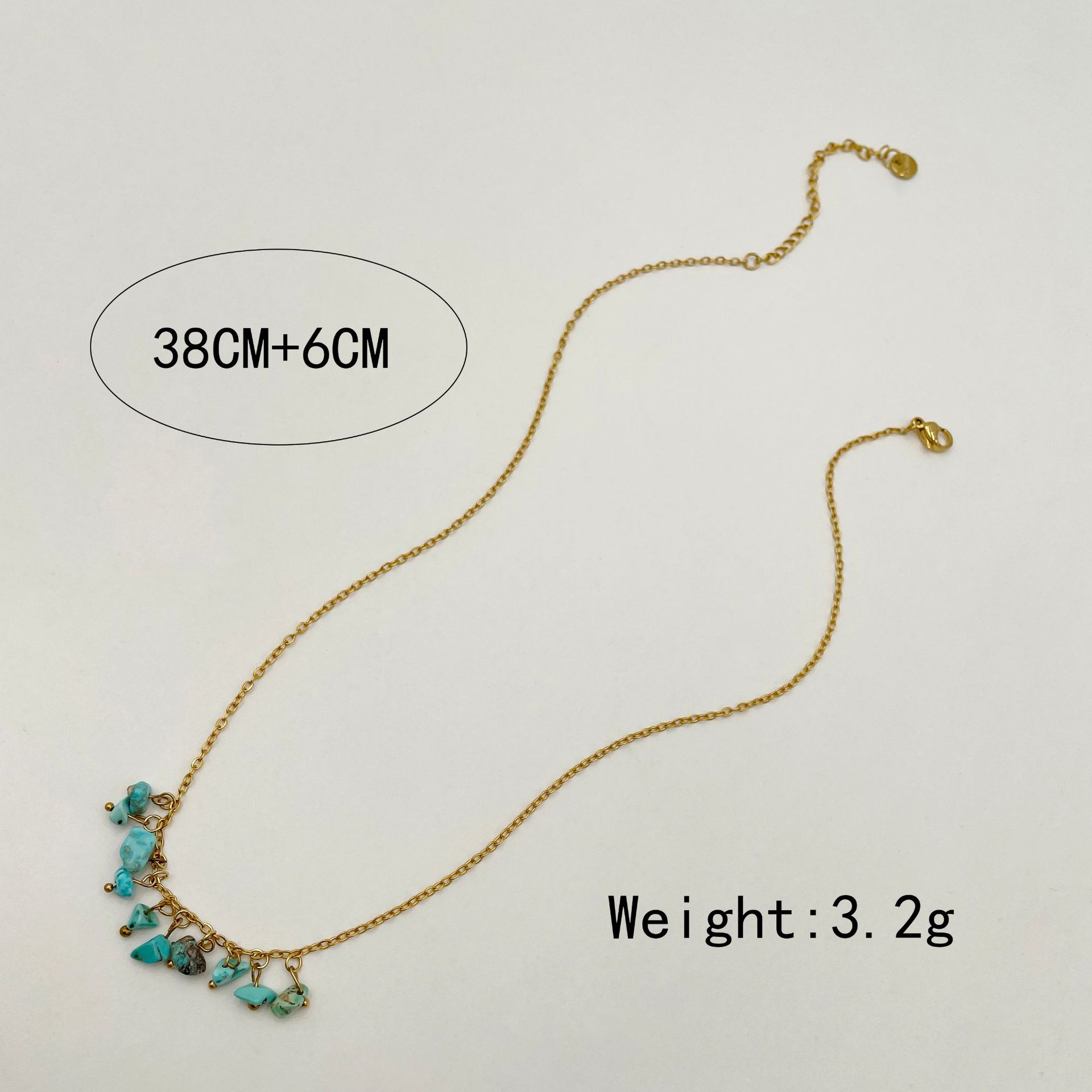 Simple Style Irregular Stainless Steel Natural Stone Plating Chain Necklace 1 Piece display picture 2