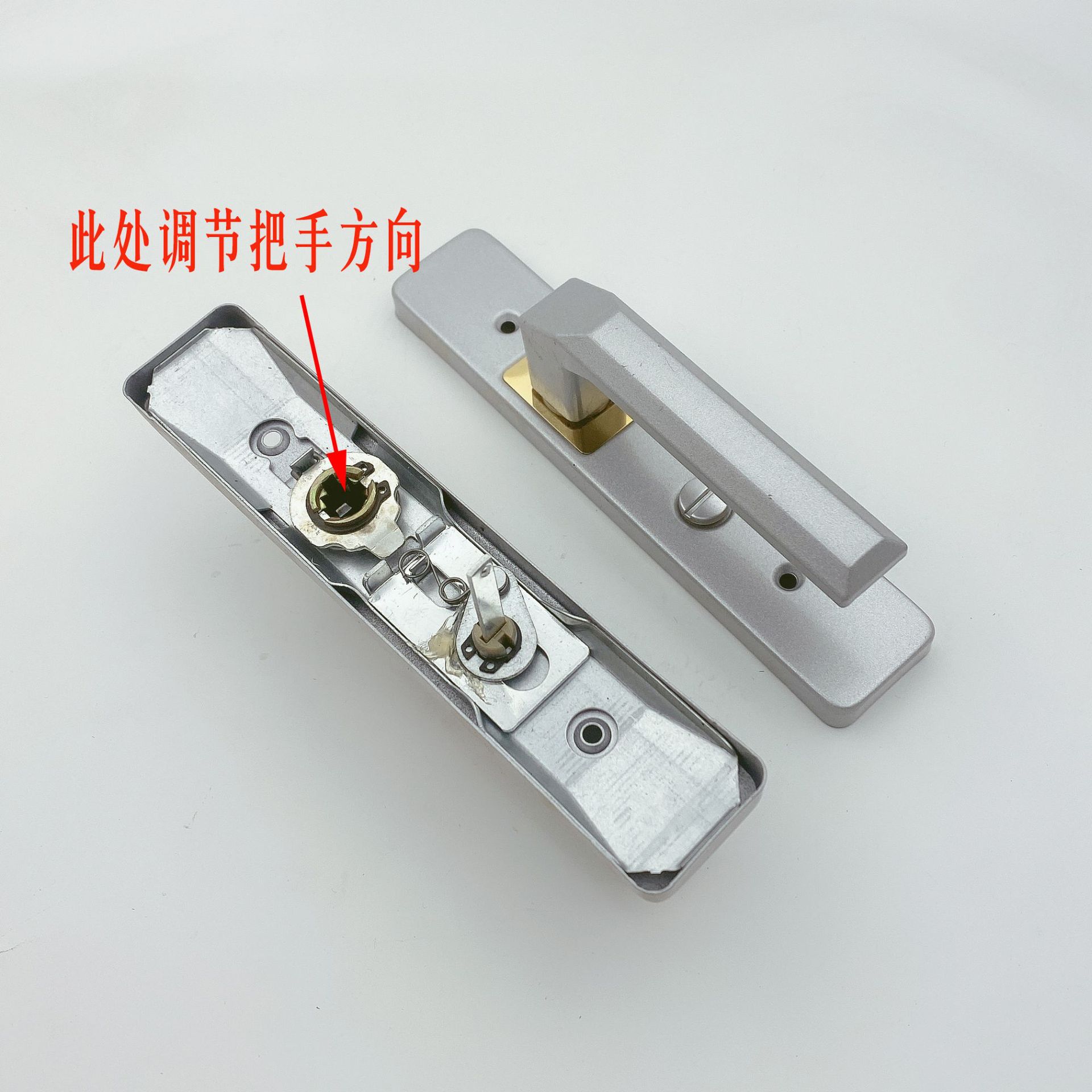 Cerradura de puerta de baño sin cerradura de llave, sin cerradura de lengua estrecha izquierda y derecha, cerradura de puerta de vidrio de baño de aleación de aluminio de cocina