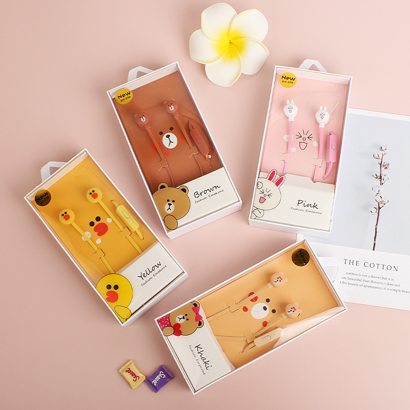 kn-209卡通可爱动物系列语音耳机通用手机入耳式运动音乐耳机批发|ms