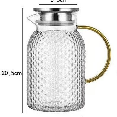 Jarra de agua fría de vidrio de borosilicato alto, tetera resistente al calor, juego de lujo, recipiente para granos de arroz, jarra para preparación en frío.