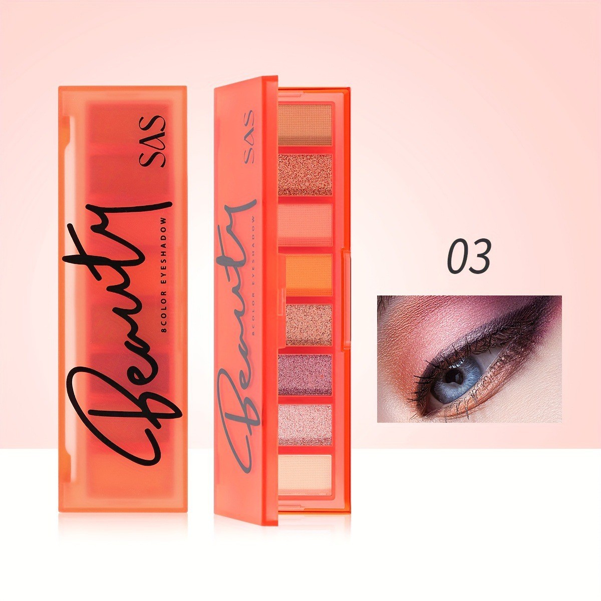 USHAS Spot transfronterizo europeo y americano paleta de sombras de ojos de ocho colores perlado mate impermeable sin florecer sombra de ojos en polvo brillante SAF038