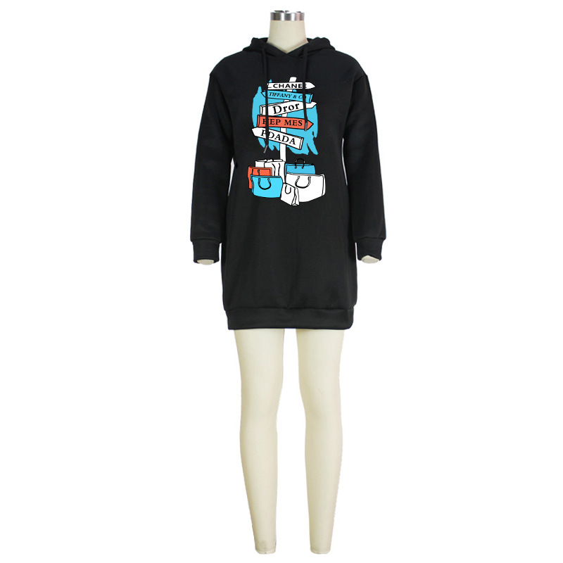 Autumn Winter Fleece Sweater Women Floral Print Hooded Mid Length Top 8 Autumn Winter Fleece Sweater Women Floral Print Hooded Mid Length Top
