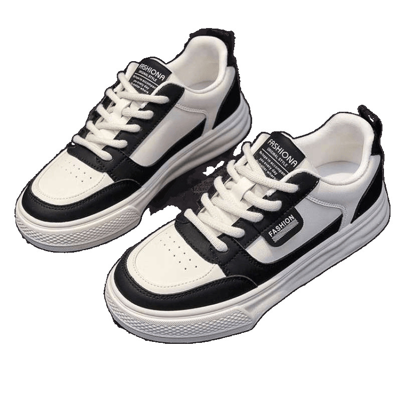 Zapatos gruesos, zapatos deportivos, 2025, zapatos blancos de cuero de estilo explosivo, zapatos de mujer de todo fósforo de nuevo estilo para mujer, zapatos de fondo de otoño, zapatos casuales