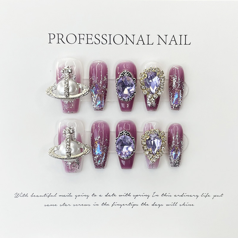 Diamante grande púrpura largo (10 piezas por caja)