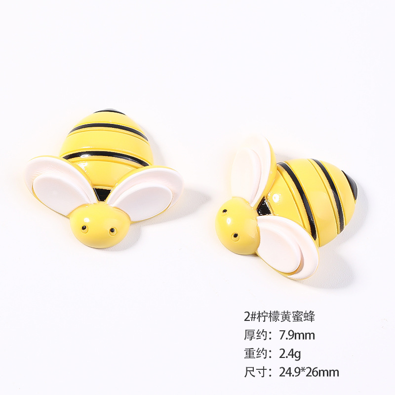 Resina accesorios de dibujos animados abeja tocado DIY accesorios de la joyería niños horquilla crema epoxi teléfono caso parche