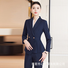酒店经理职业套装女2025秋冬美容院珠宝店工作服房地产工装外套