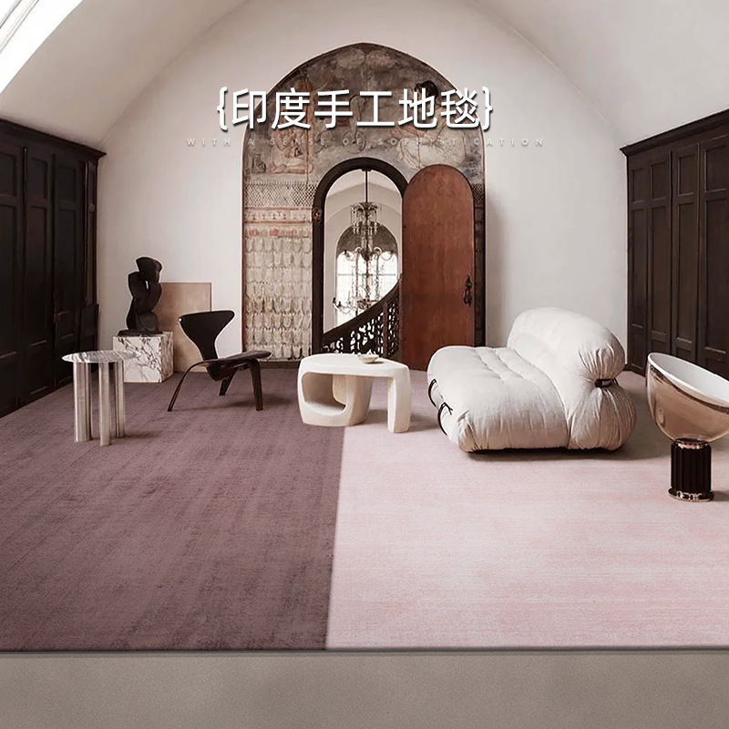 Fábrica de alfombra doméstica sala de estar sofá dormitorio resistente a la suciedad fácil de cuidar alfombra de cama gruesa alfombra hecha a mano en stock
