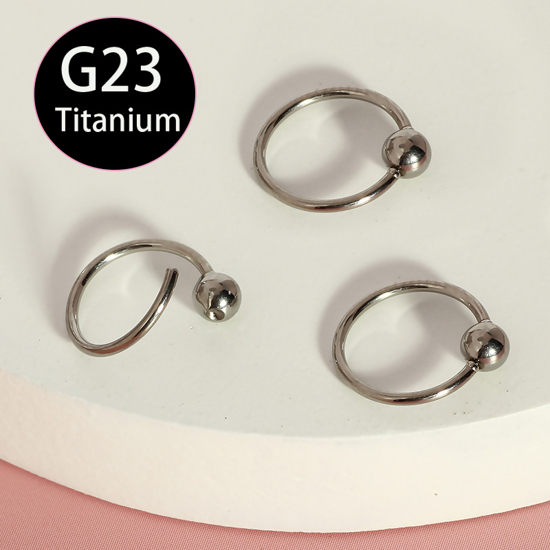G23 Titanium 20g Nose Ring Clip Ball Ring BCR Multi-Purpose Ring for Nose Ear Piercing detail image 9