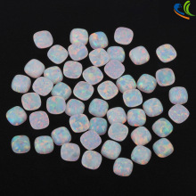 爆款肥正方白澳宝925首饰戒面裸石 平底卜面日系欧泊合成opal石