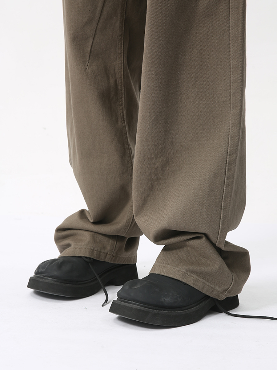 Ropa para hombre MTLCLOTHES | Vaqueros de estilo clásico americano, sencillos, de corte limpio, de alta gama, con caída elegante, color café oscuro, a la moda.