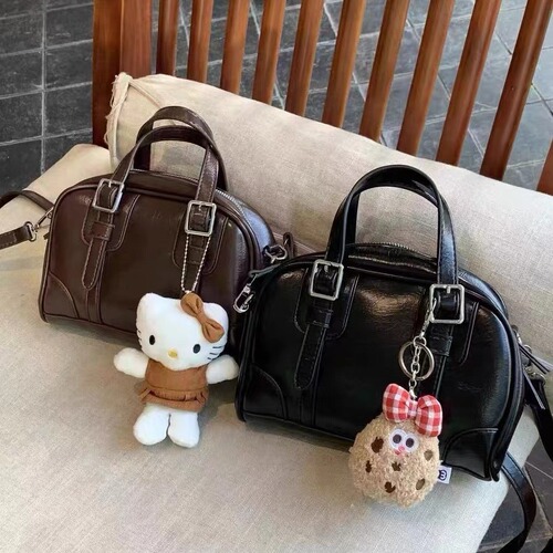 Glamorous Niche Women's 2024 New Korean Style Autumn/Winter Retro Black Handbag Shoulder Bag Crossbody Bag