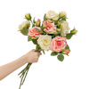 Green plant single -branched double -headed rose simulation flower manufacturer fake flower wholesale wedding decoration INS cross -border MW31586