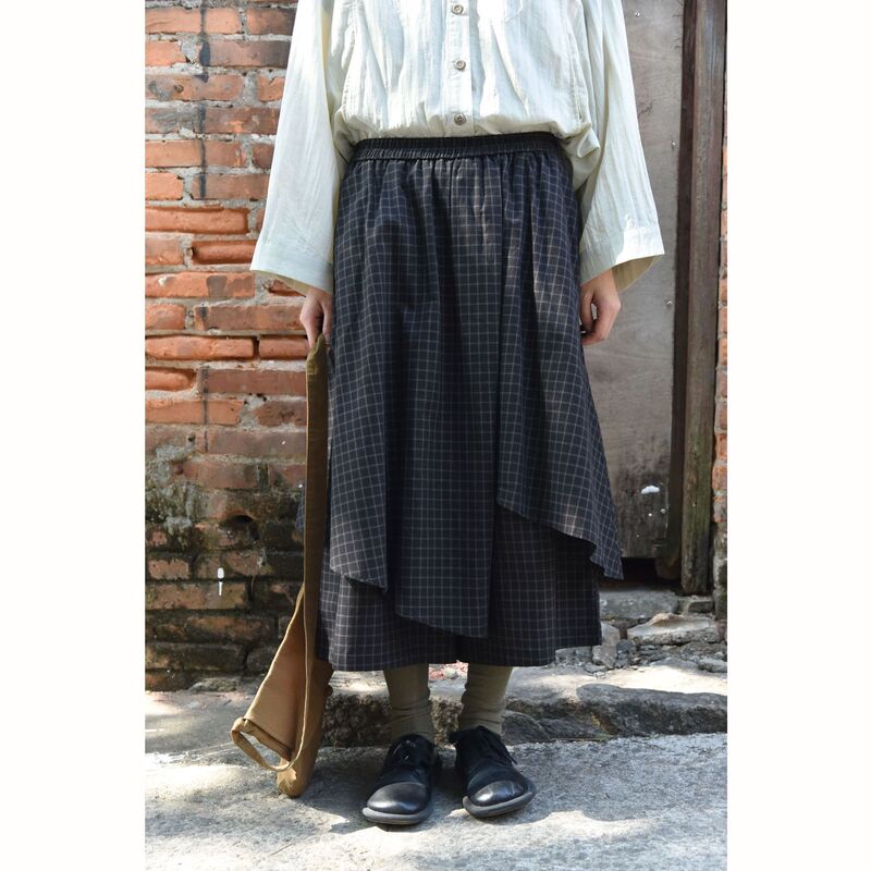 Japanese Retro Niche Original Design Patchwork Double-Layer Irregular Three-Quarter Skirt Pants 28167 # Japanese Retro Niche Original Design Patchwork Double-Layer Irregular Three-Quarter Skirt Pants 28167 #