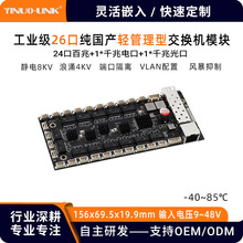-40~80℃纯国产工业级26口轻管理型VLAN交换机模块工业网关交换机