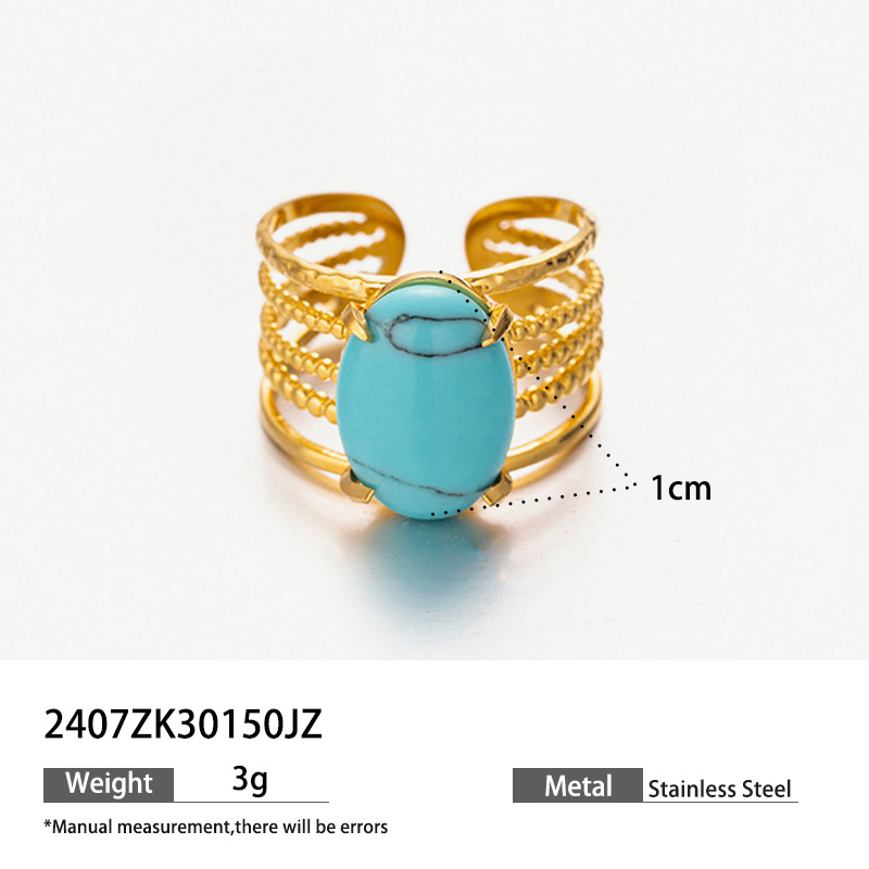 Tainains ojo turquesa diabólico anillo de acero inoxidable mujer no decolor zircon 18k oro titanio acero Merrard viento