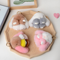 Wholesale Factory Rabbit Fur Dead Cute Pendant Mini Rabbit Keychain Car Accessory Bag Pendant