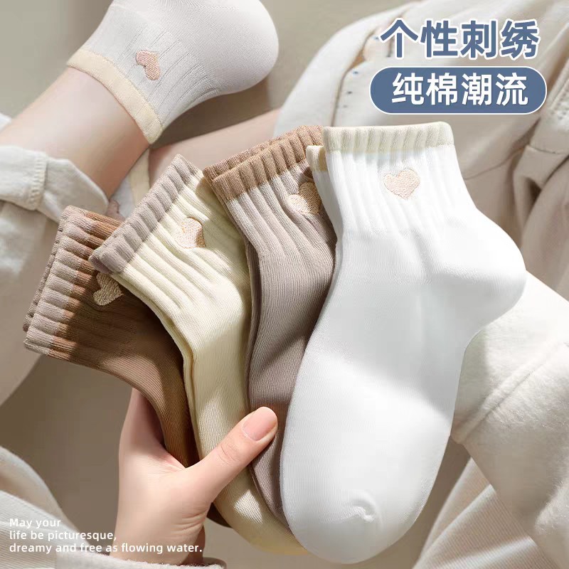 袜子中筒四季男女运动袜棉袜吸汗透气防臭军训学生批发代发跨境厂