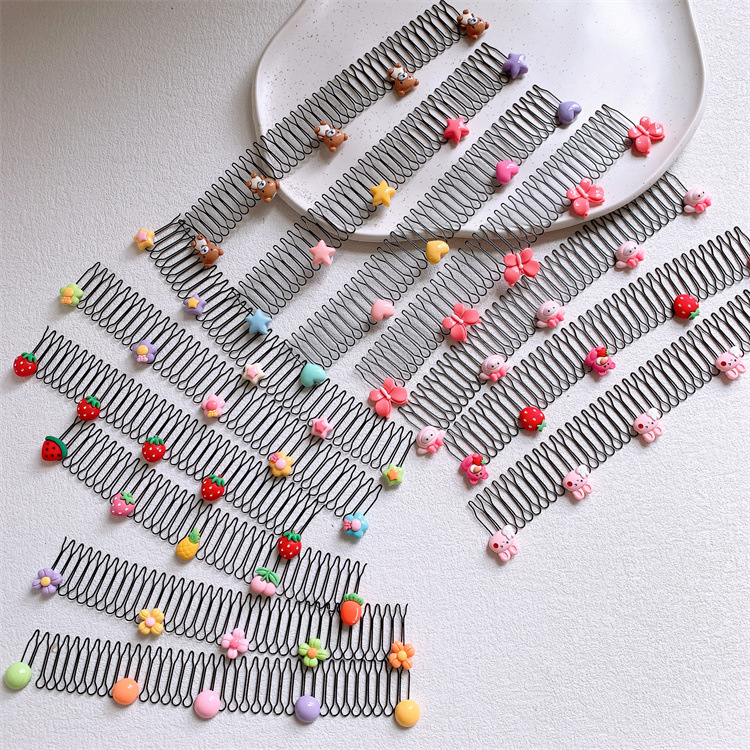 兒童卡通插梳發卡碎發劉海拉拉梳發箍女童後腦勺發梳寶寶頭飾發卡