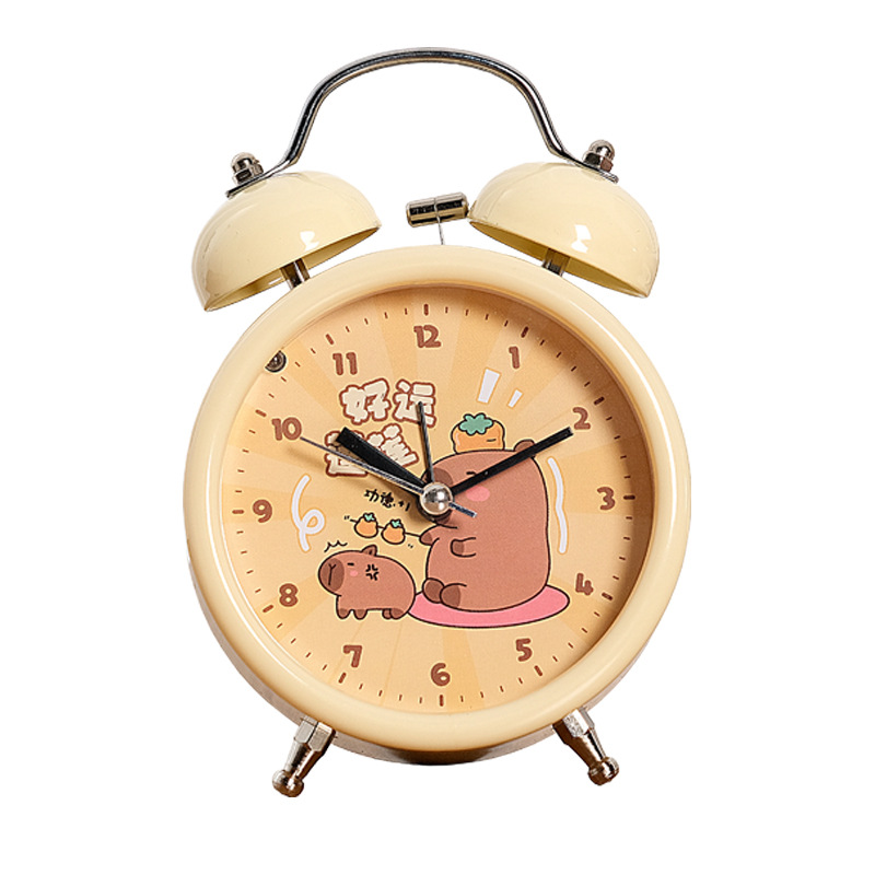 Capibara dibujos animados reloj de cama dormitorio lámpara de noche pequeña alarma digital adorable niño despertar artefacto mágico
