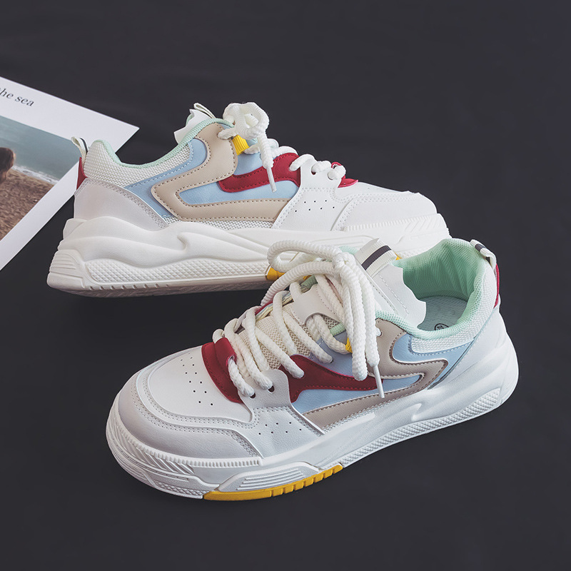 Vita skor med dragsko damsneakers 2023 vår nya casual mångsidiga parsneakers herr L-G_voghion.com