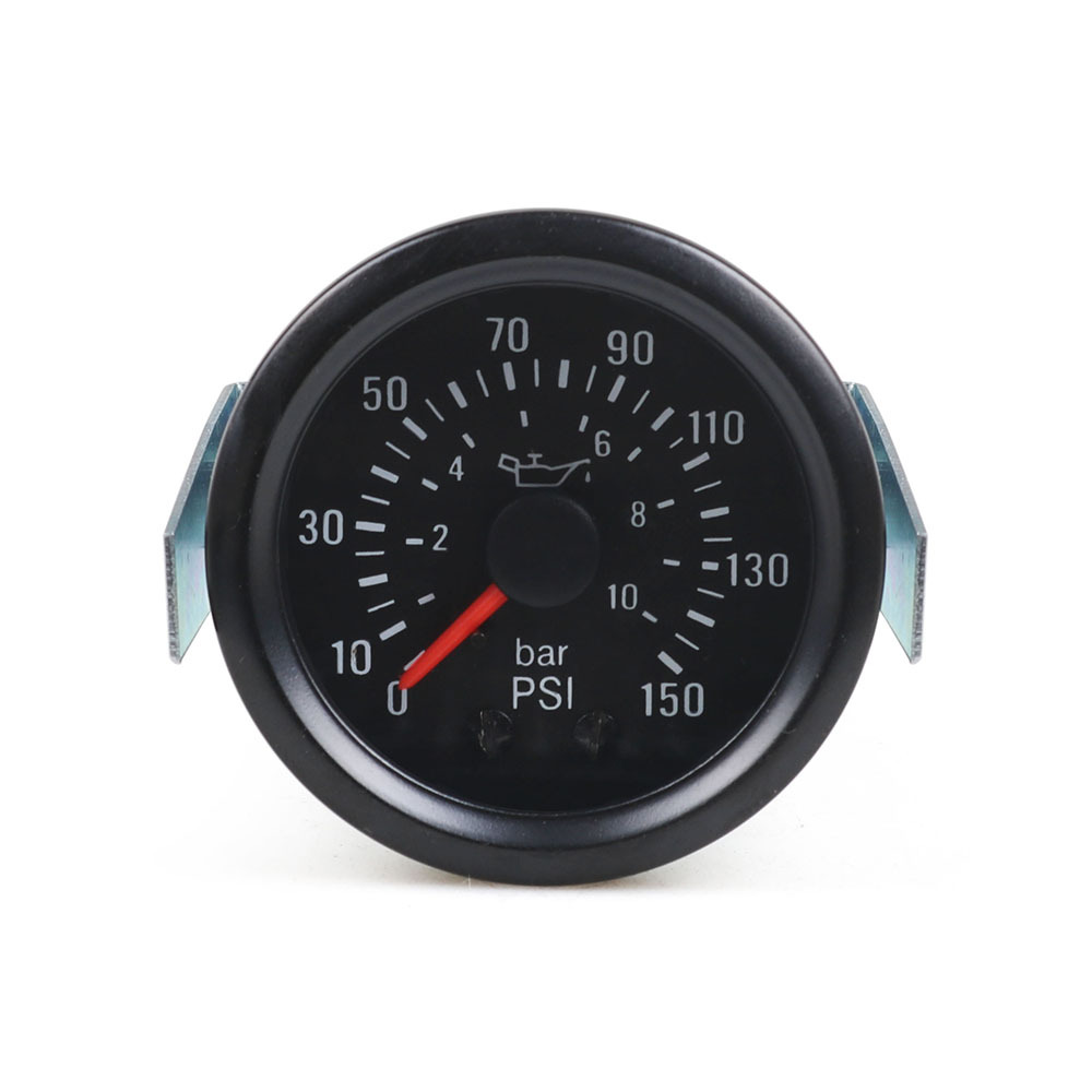 52MM mechanical pressure gauge, intuitive 0~10bar/0-150psi dual-scale display for engineering vehicles